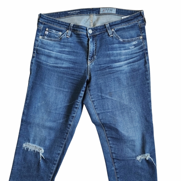 AG Adriano Goldschmied Distressed Skinny Blue Jeans - 32R - Picture 2 of 9